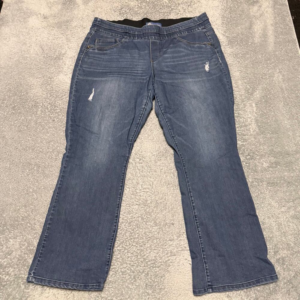 Democracy Jeans Womens 16W (37x29) Pull On Straight stretch Blue Denim